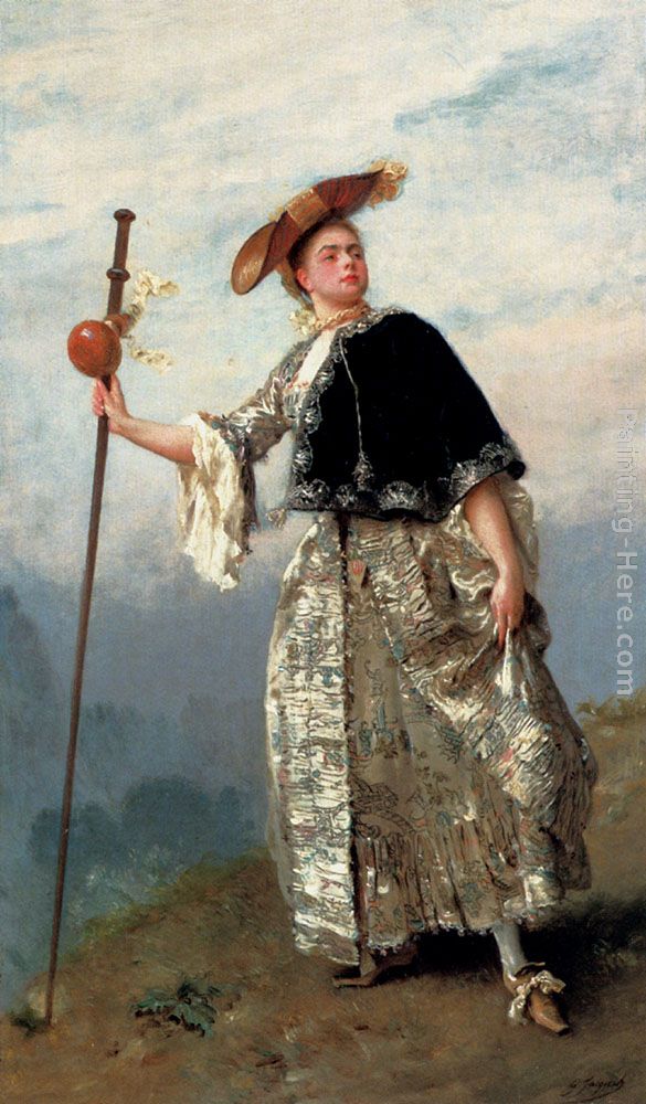 On The Hilltop painting - Gustave Jean Jacquet On The Hilltop art painting